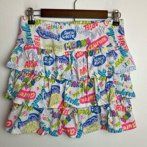NWOT Disney Spotted Zebra Ruffle Disney Skort Size XXL (14-16) Color White